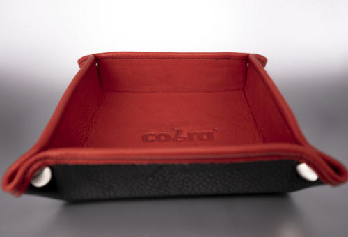 Leder Made in Italy Taschenleerer knallrot rot schwarz Lederschale Ablageschale